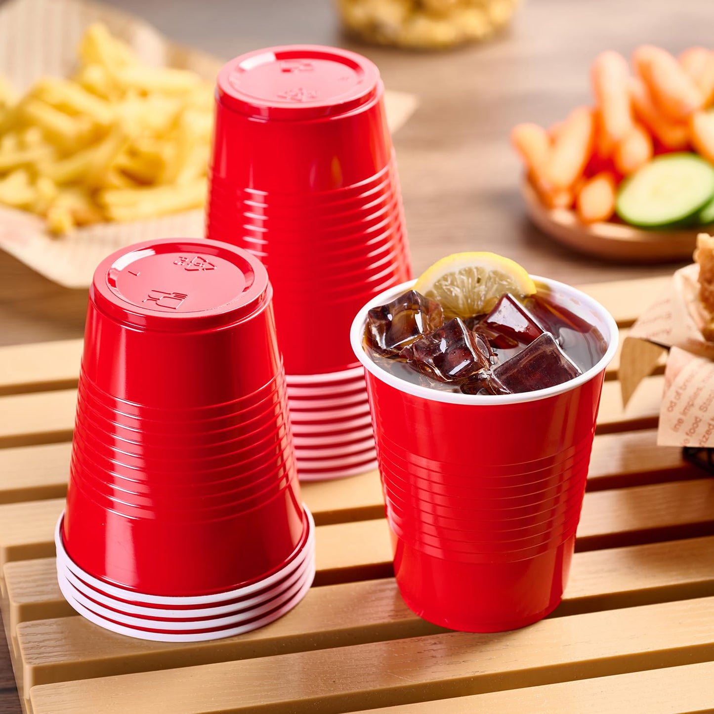 Lilymicky 240 Pack 12 oz Disposable Plastic Cups, Red Party Plastic Cups for Parties, Picnics and BBQ