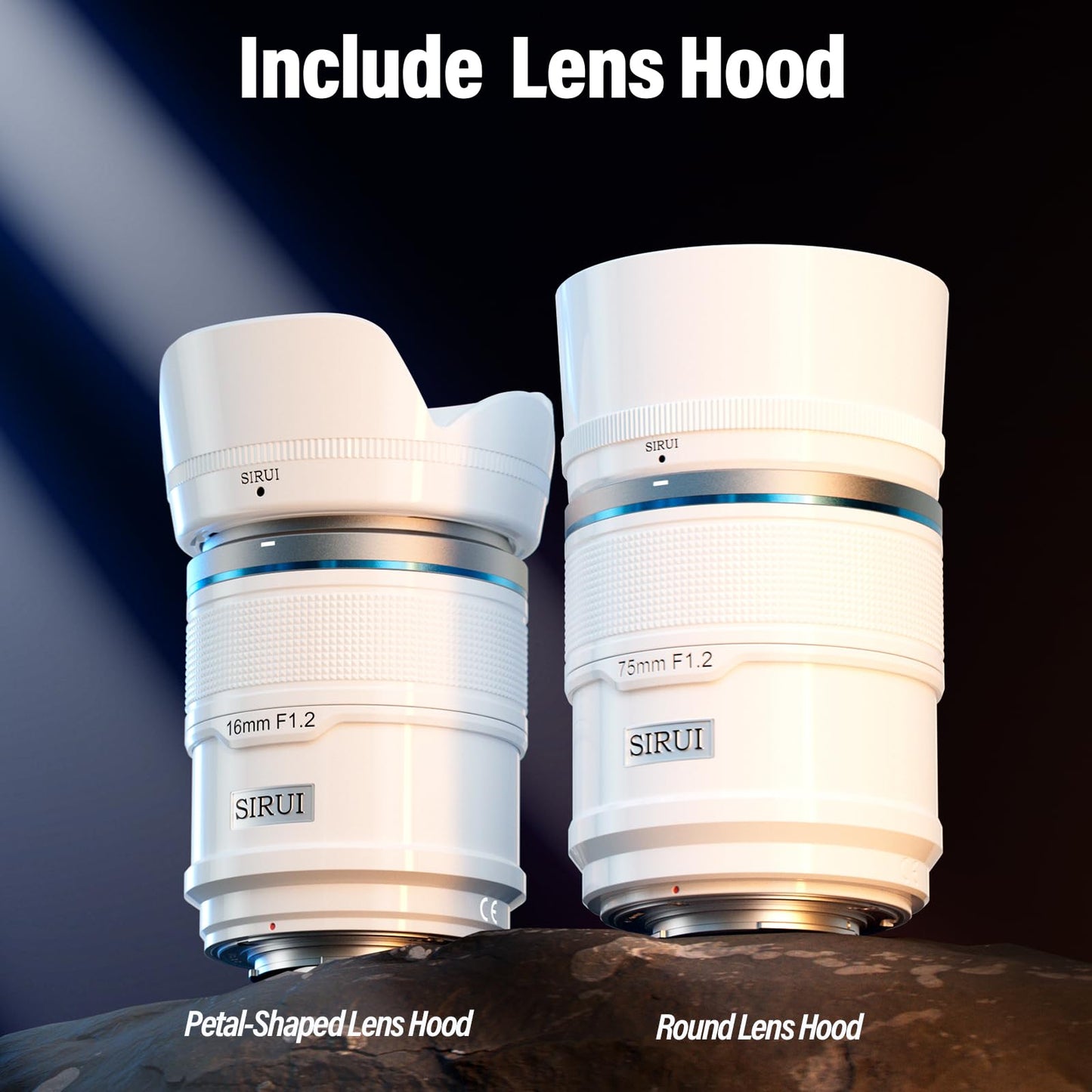 SIRUI Sniper 16mm, 75mm Autofocus Lens Set, F1.2 Wide Angle APS-C Camera Lens for A5, A6, FX30, ZV-E10 (E Mount, White)