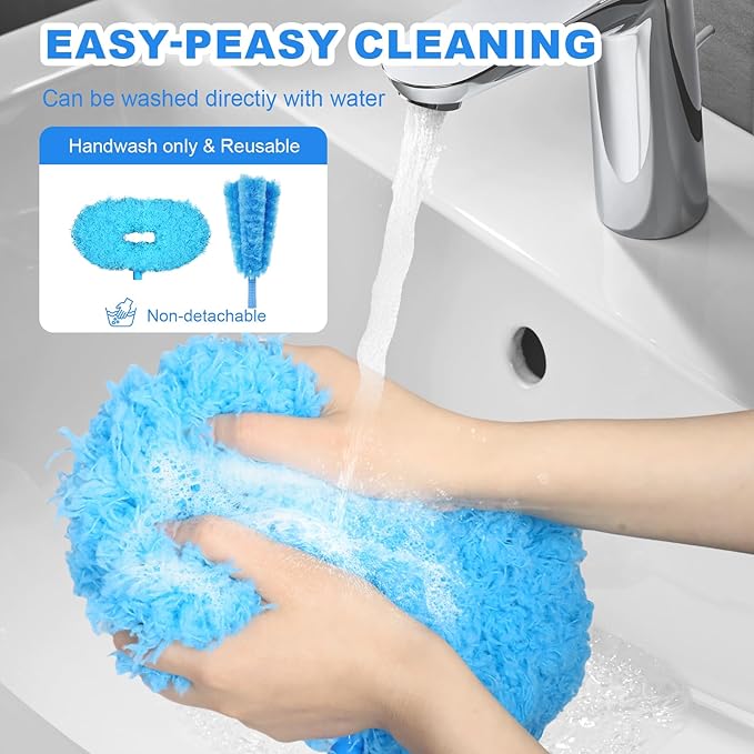 Storystore Ceiling Fan Cleaner Duster with Extension Pole, Adjustable from 13 to 49.7 Inches, Removable Fan Blade Cleaner(2 Dusters)