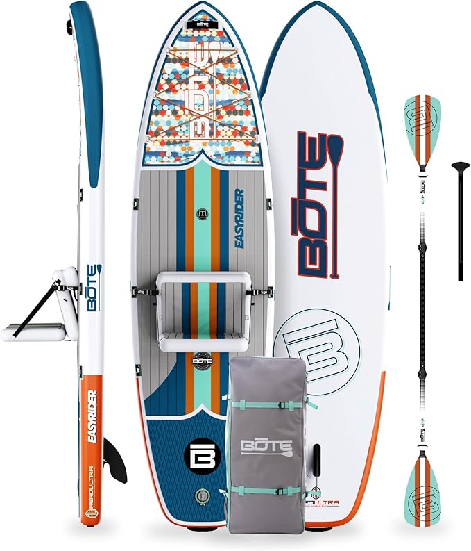 BOTE Easy Rider Aero Inflatable Stand Up Paddle Board MAGNEPod Blow Up Hybrid iSUP Convertible Seat Included Adults Kids F...