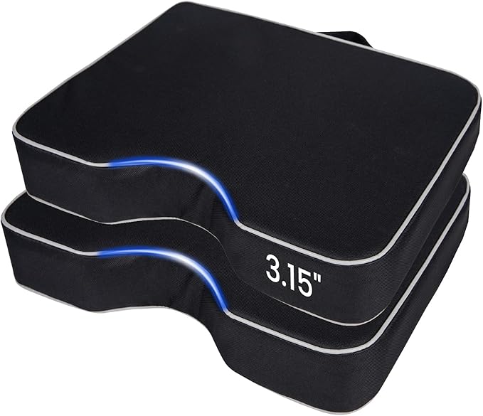 FirstGift 2-Pack 3.15" Stadium Seat Cushions - Portable Water-Resistant Bleacher Pads with Decorative Trim, Lightweight & Comfortable for Sports, Games, and Outdoor Events