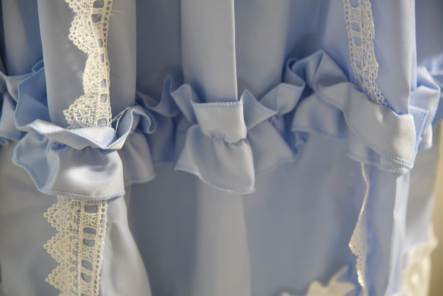 Qusuxi Girls Lolita Princess Dress Kawaii Long Sleeve Chiffon Skirt Cute Girl Dress (Sky Blue)