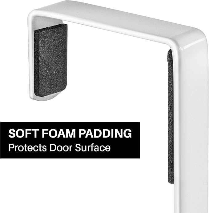 LYNK Professional® Home™ Over Door Hooks Rack - 18 Hook Over Door Hanger - Over Door Towel Rack - Hanging Towels or Clothes - Bathroom, Bedroom or Laundry Room - Lifetime Ltd. Warranty - White