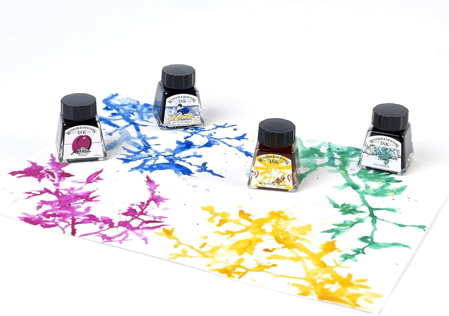 Winsor & Newton Viridian Drawing Ink, 14ml Bottle, Acrylic, Multicolor