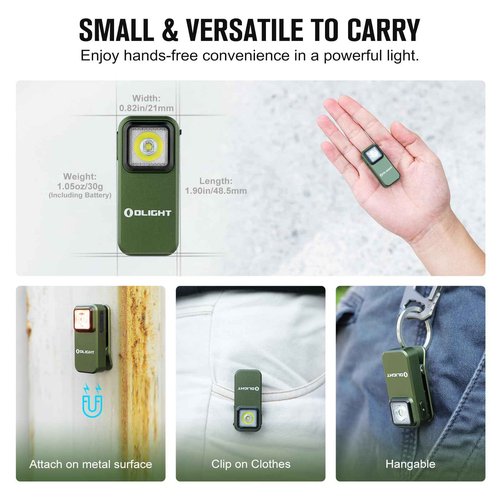 OLIGHT Baton4 Rechargeable EDC Pocket Flashlight 1300 Lumens Bundles with Oclip 300 lm Dual Sources Compact Clip Light
