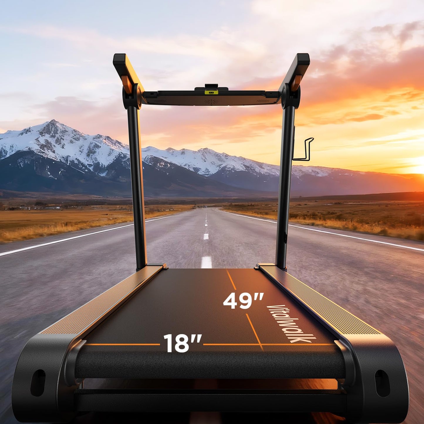 Vitalwalk Foldable Treadmill with Auto Incline, Commercial 49"x18" Wide Running Belt, 10MPH, 3.5HP Brushless, Walking Pad Treadmill for Home, Auto Folding, No Installation, 350LBS Capacity, APP, 20%