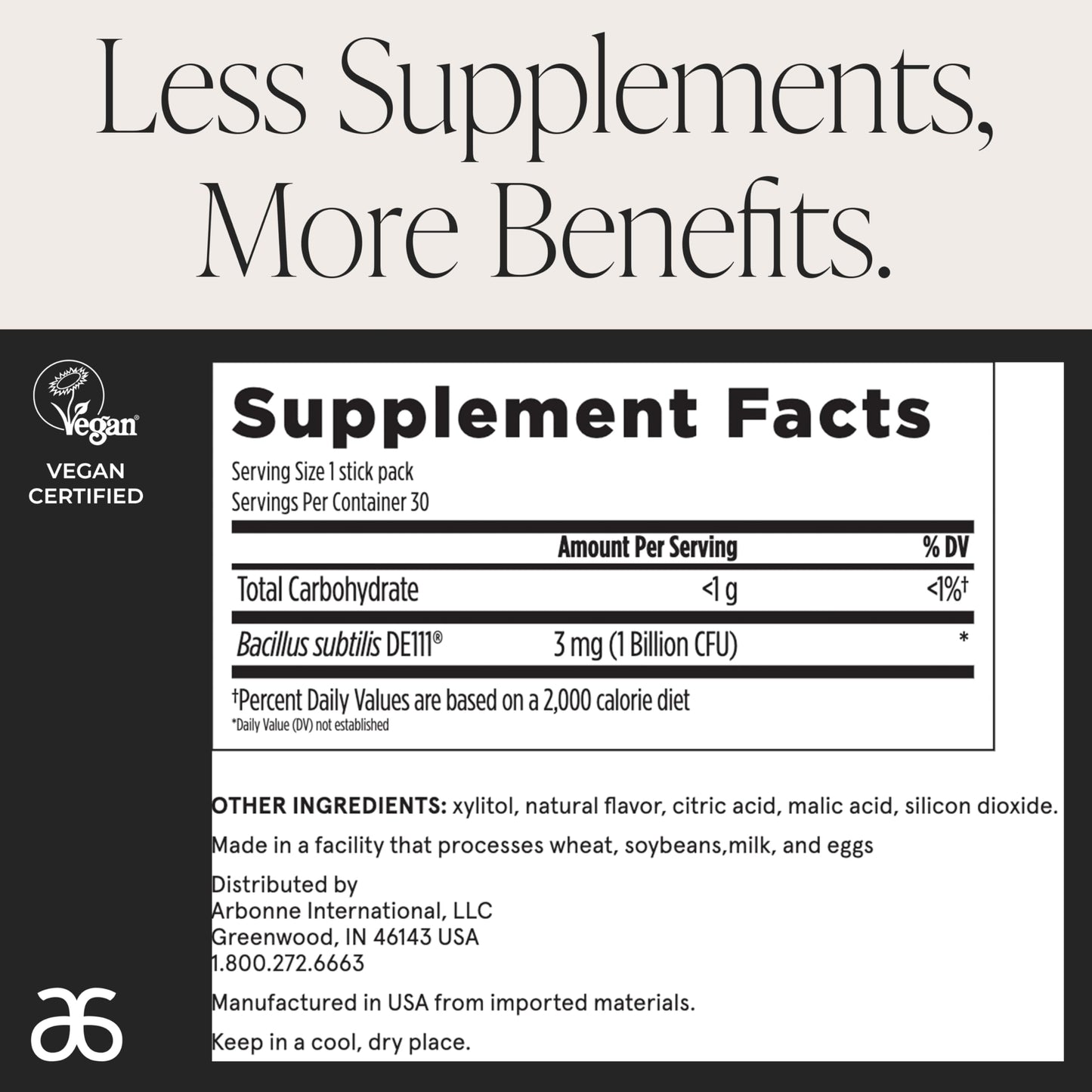 Arbonne BioticSticks Fast Melt Probiotic for Gut Health – Probiotics for Women, Men, and Kids – Gut Health Supplement – Vegan, Gluten-Free, Non-GMO – Mixed Berry Flavor – 30 Stick Packs