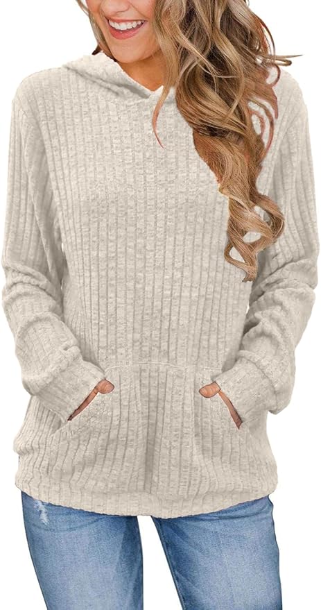 Bosmeer Womens Long Sleeve Shirts Kangaroo Pocket Fashion Hoodies Fall Pullover Sweatshirts