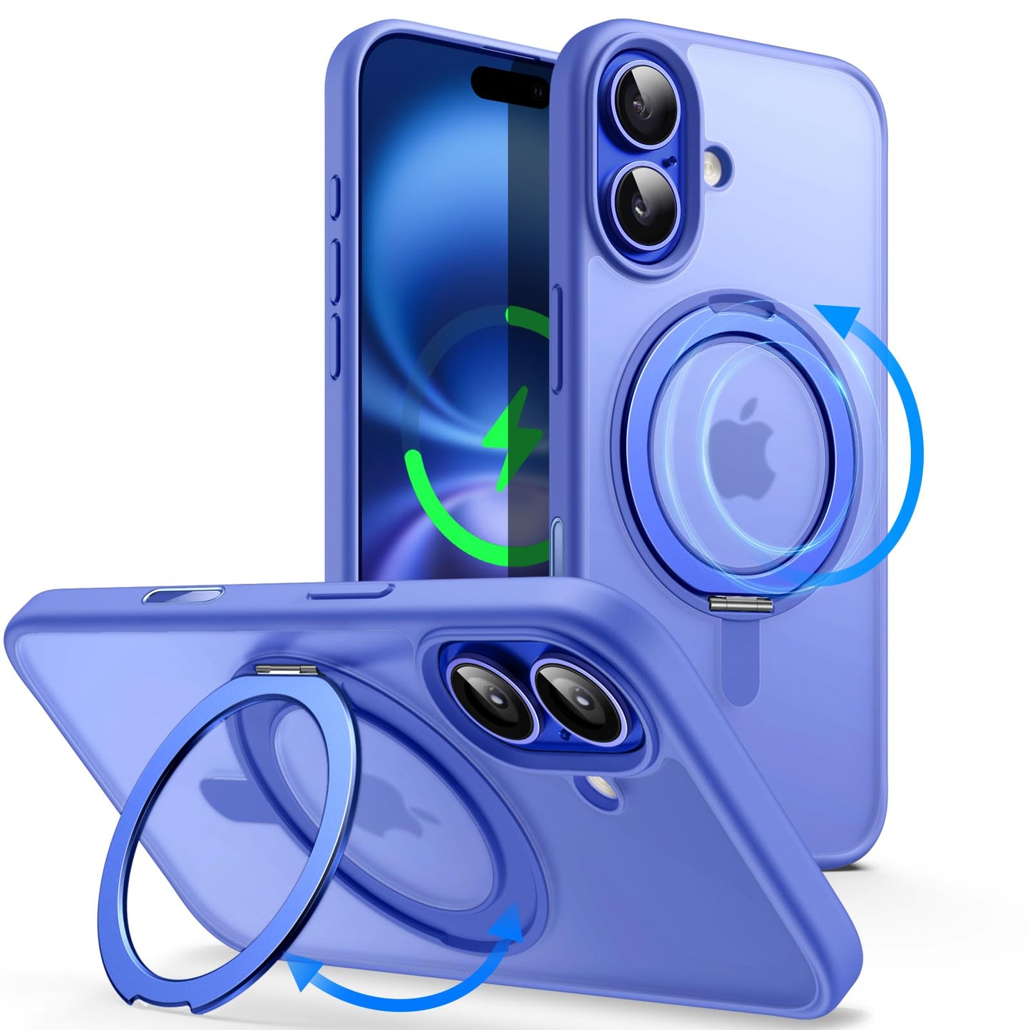 Jetech 360 Degree Rotatable Ring Case For Iphone 16 6.1-Inch With Camera Control Button, Compatible With Magsafe, Slim Shockproo