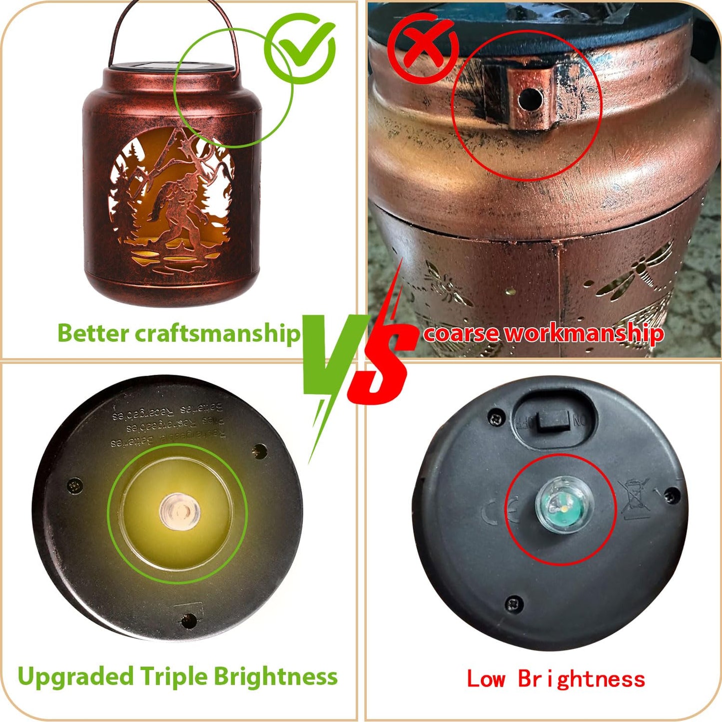 Bigfoot Sasquatch Solar Lanterns Outdoor,Waterproof Hanging Solar Lights, Big Foot Yard Decor,Gifts for Men Women Metal Decorative LED Lanterns for Yard, Patio, Lawn, Tabletop, Pathway, Landscape