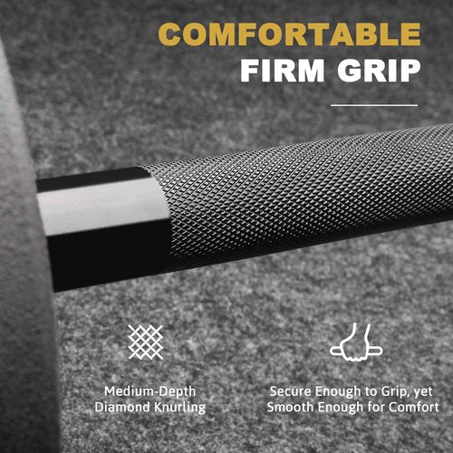 LIONSCOOL Premium 4ft Barbell (Black E-coating, 4FT, 500LBS)