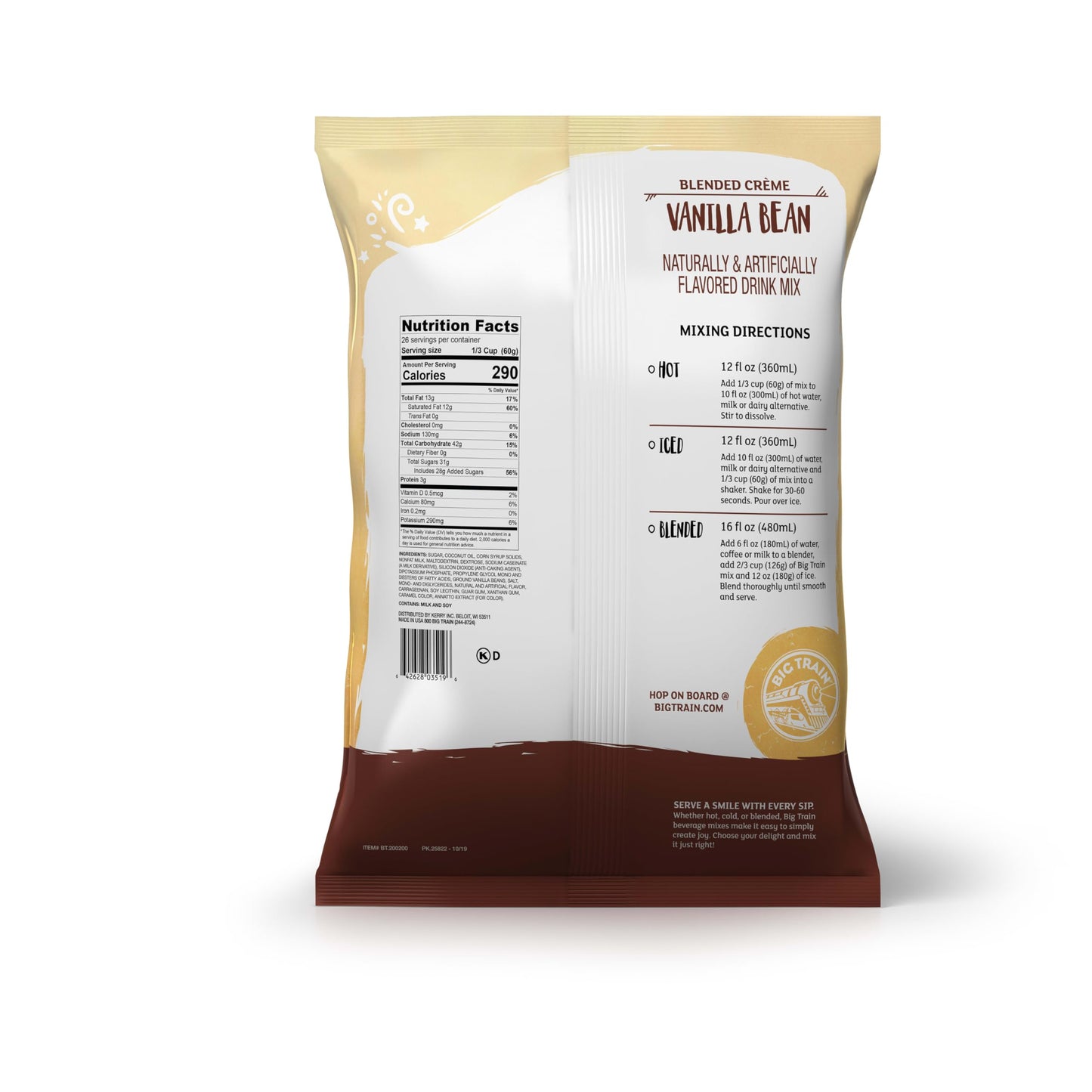 Big Train Vanilla Bean Blended Crème Beverage Mix, 3.5 Pound (Pack of 1)