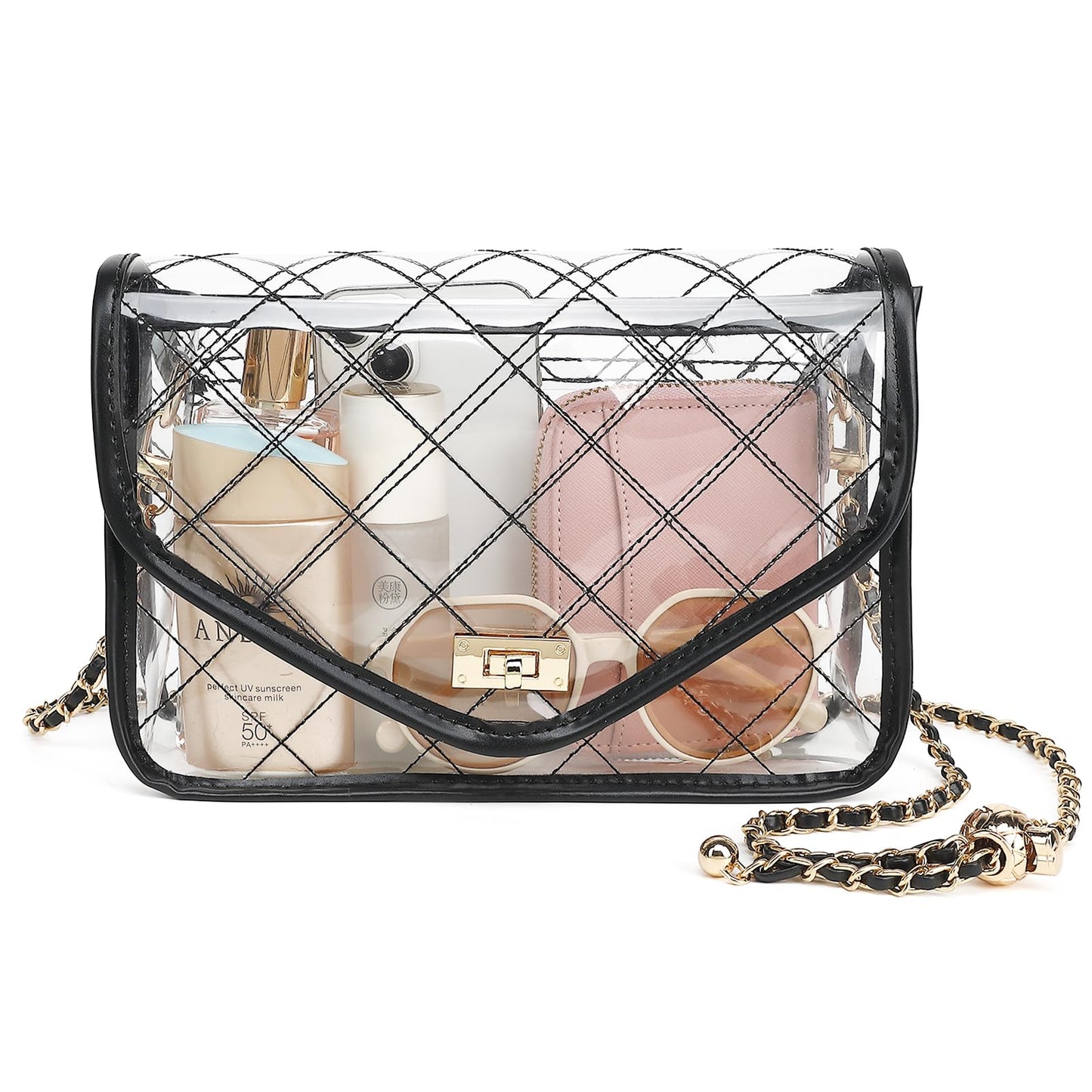 YGR Clear Bag for Stadium Events Clear Purse Crossbody Bag Stadium Concerts Approved for Women, Black