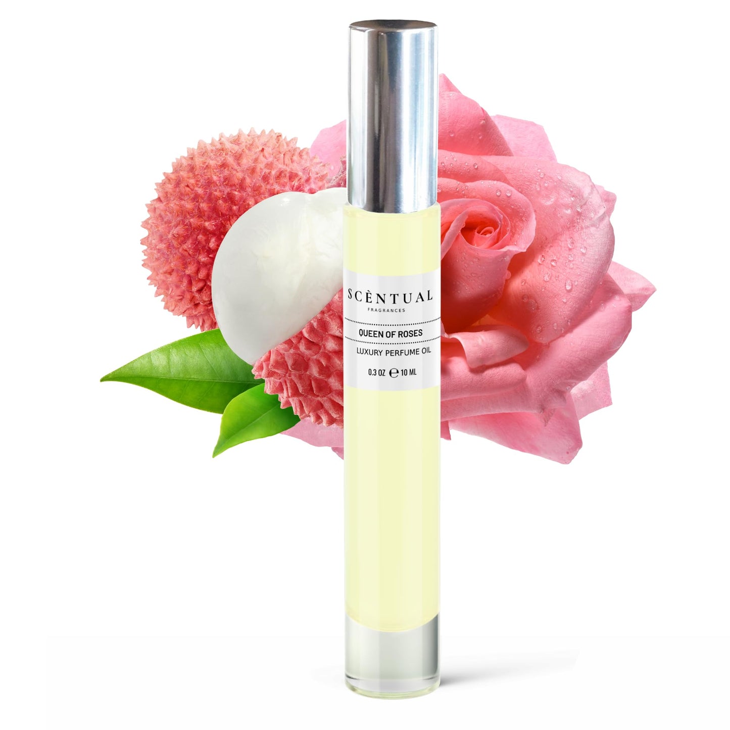 Scentual Fragrances, Luxury Perfume Oil, Ultra-Concentrated Women Roll-On Fragrance Oil, Long Lasting Rollerball Travel Mini Perfume, Vegan, Alcohol & Cruelty Free 10ml (Queen of Roses)
