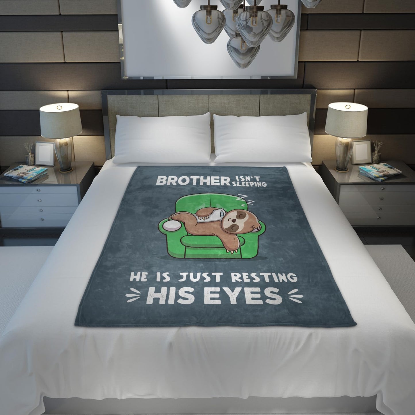 Funny Gifts for Brother, Brothers Birthday Gifts, Brother is Not Sleeping Blanket, Big Brothers Gift from Sister for Christmas Fathers Day, 60" x 50"