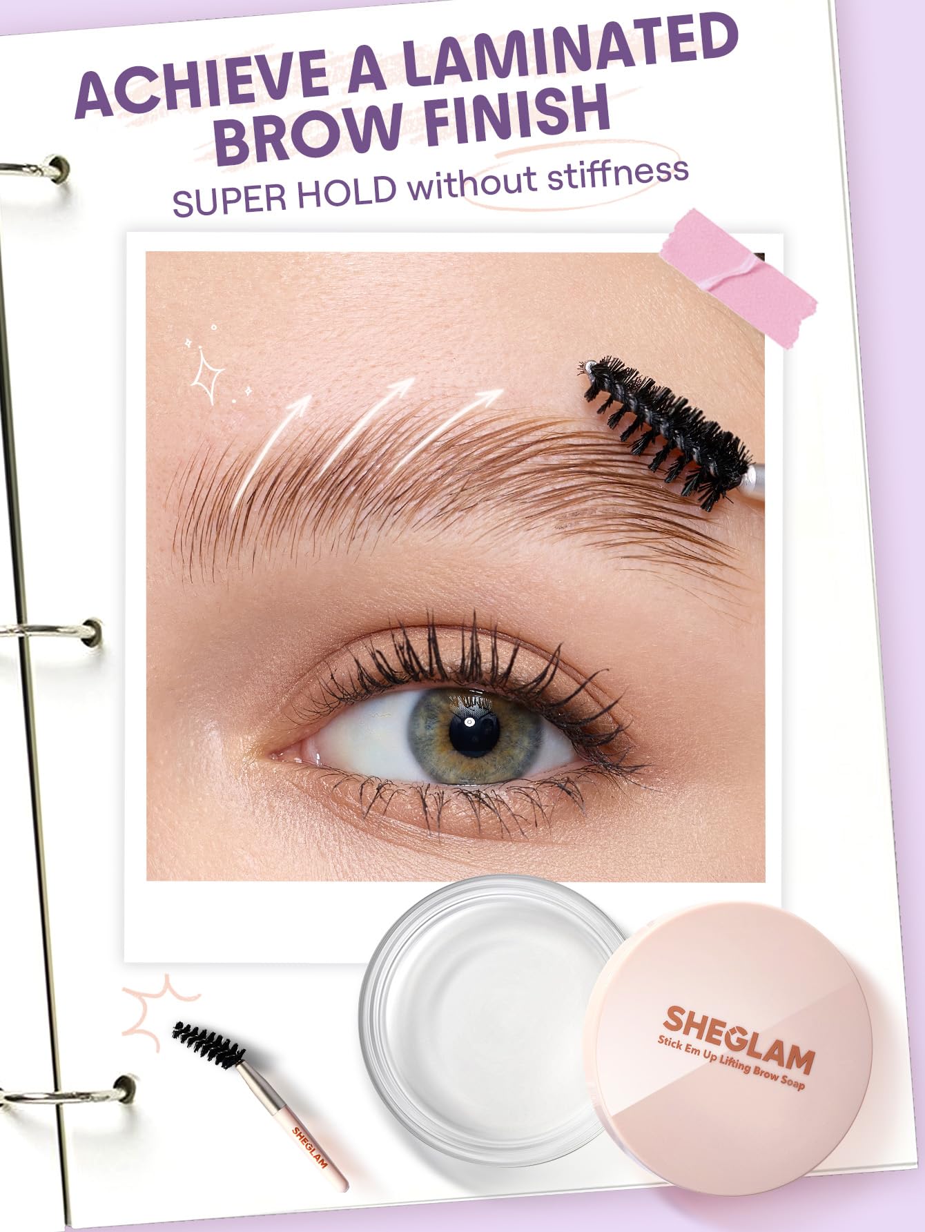 SHEGLAM Stick Em Up Lifting Brow Soap Eyebrow Gel Eyebrow Shaping Long Lasting Waterproof for Natural Brows