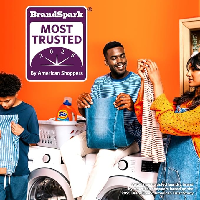 Tide Laundry Detergent Liquid, Clean Breeze Scent, 64 Loads, 80 fl oz, Works on 100% of Common Stains