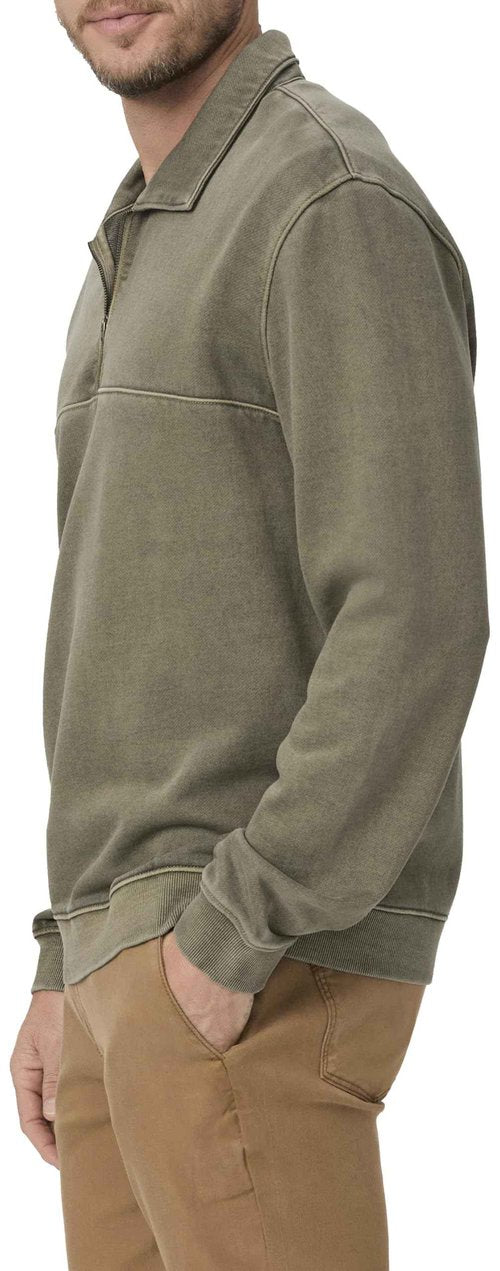 PAIGE Men's Davion Quarter Zip Pullover, Vintage White Sage