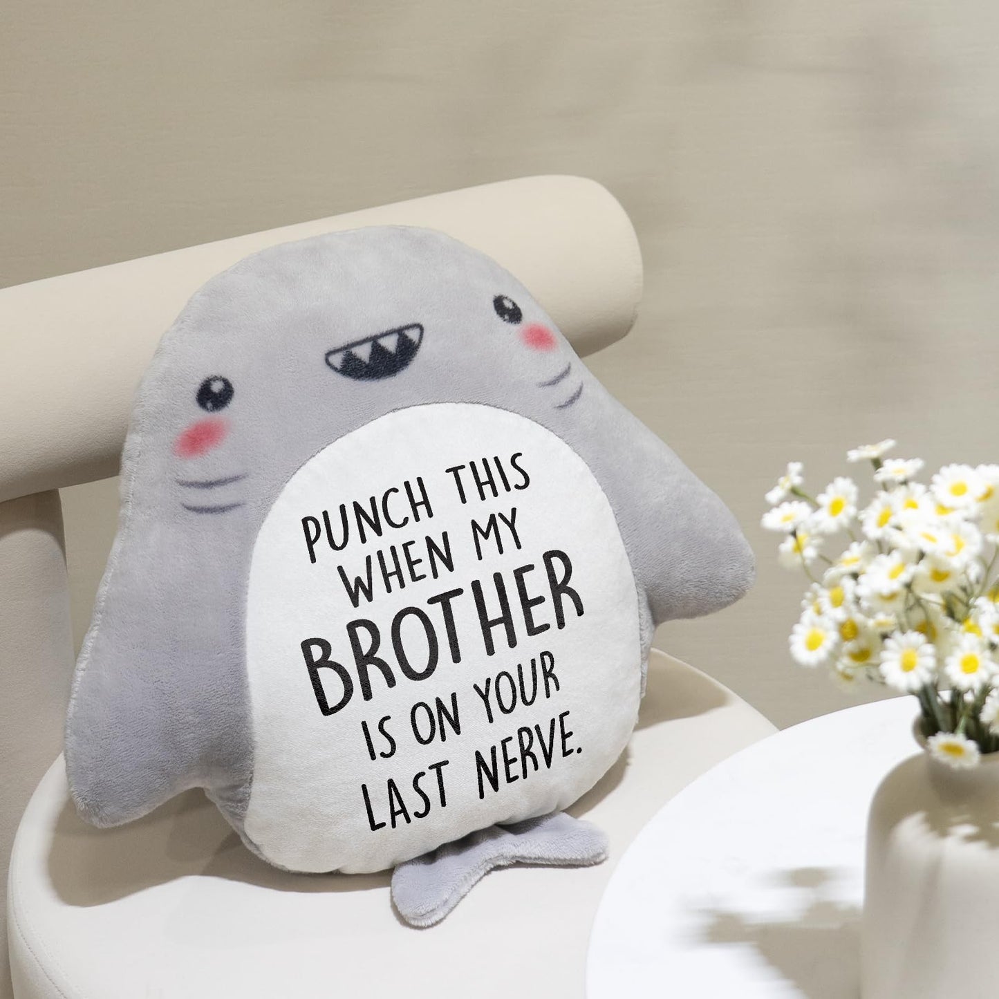 musaecoin Funny Sister in Law Gifts- Novelty Cute Plush Shark Pillow- Wedding/Birthday Gifts for Sister in Law, Engagement/Bridal Shower Gift for Future SIL, Brothers Girlfriend, 15”×15”