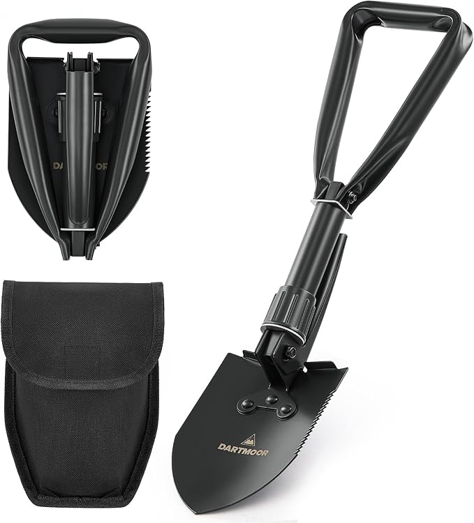 DARTMOOR Mini Folding Shovel High Carbon Steel, Portable Lightweight Outdoor Tactical Survival Foldable Mini Shovel, Entre...