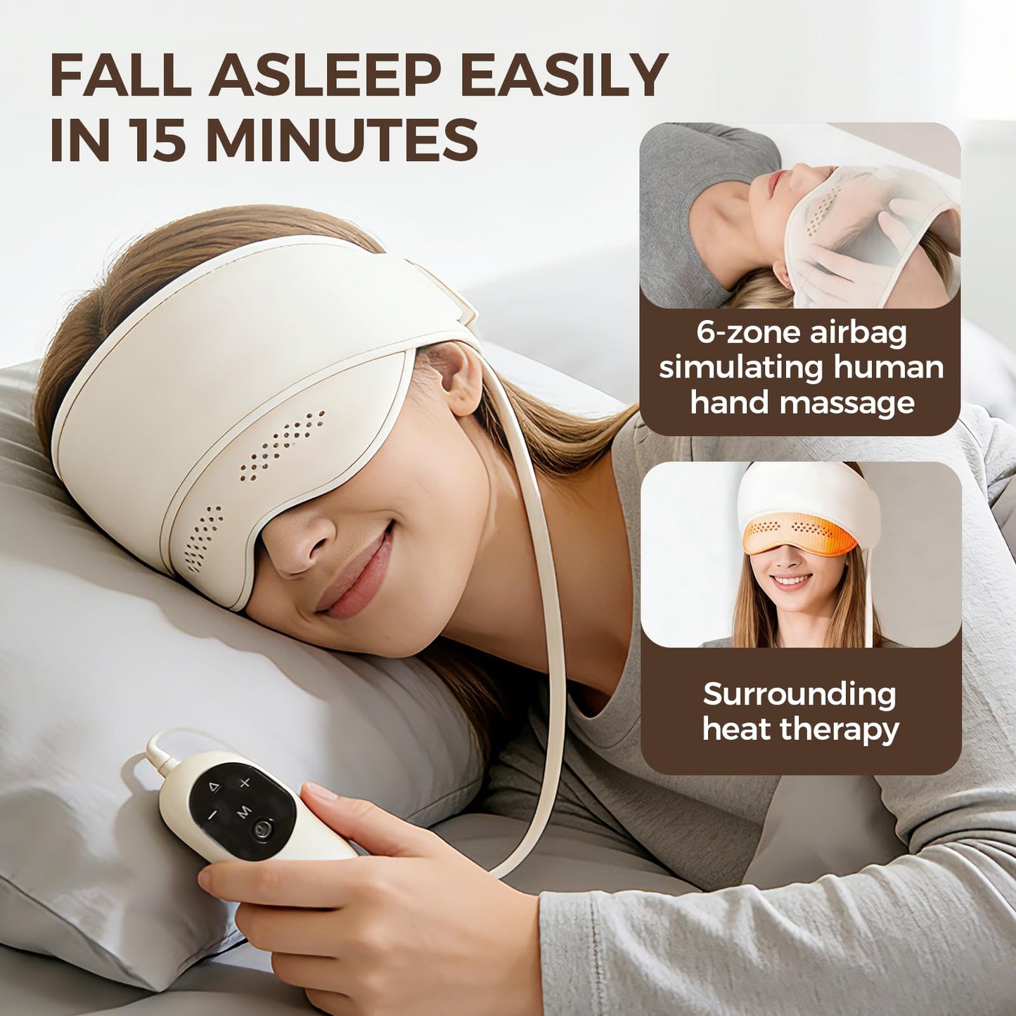 Nubilee Dreamweaver Pro Sleep Mask, Eye & Head Massager with Remote, Christmas Birthday Gifts for Women Men, Relaxing Eyes and Better Sleep for Men Dad Her Him (1)