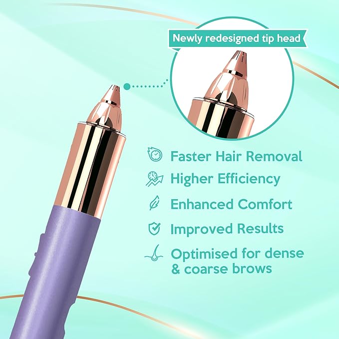 2 in 1 Eyebrow and Facial Hair Remover for Women Painless Electric Razor Epilator Trimmer Shaver with 18K Gold-Plated, USB Rechargeable, 360° LED for Flawless Eyebrow and Face Hair Removal