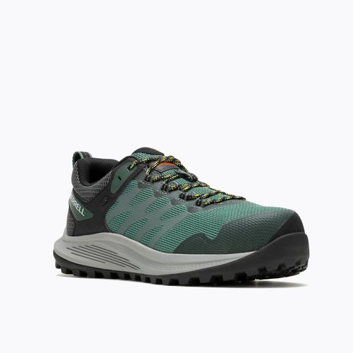 Merrell Men's Nova 3 Carbon Fiber Industrial Shoe, Forest/Hiviz, 8.5