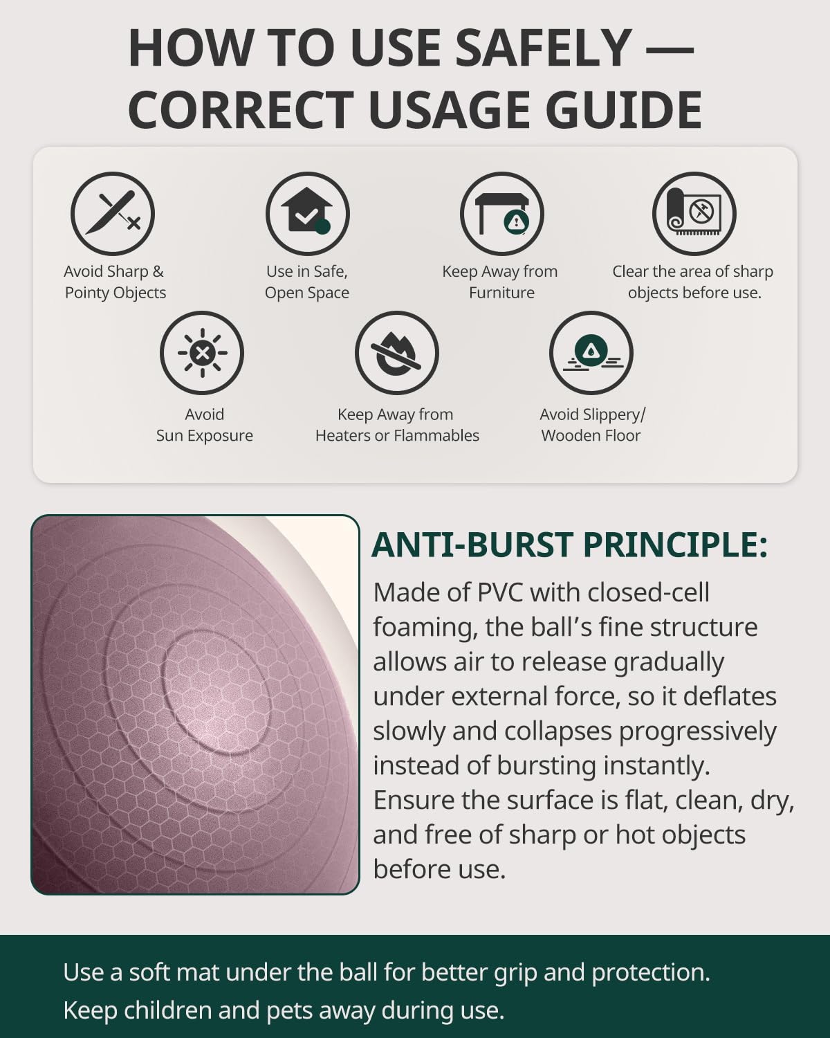 Trideer Exercise Ball Yoga Ball – Office Seating & Balance Ball Chair, Stability Ball for Pilates, Physical Therapy,Core Training & Balance Improvement & Stretching