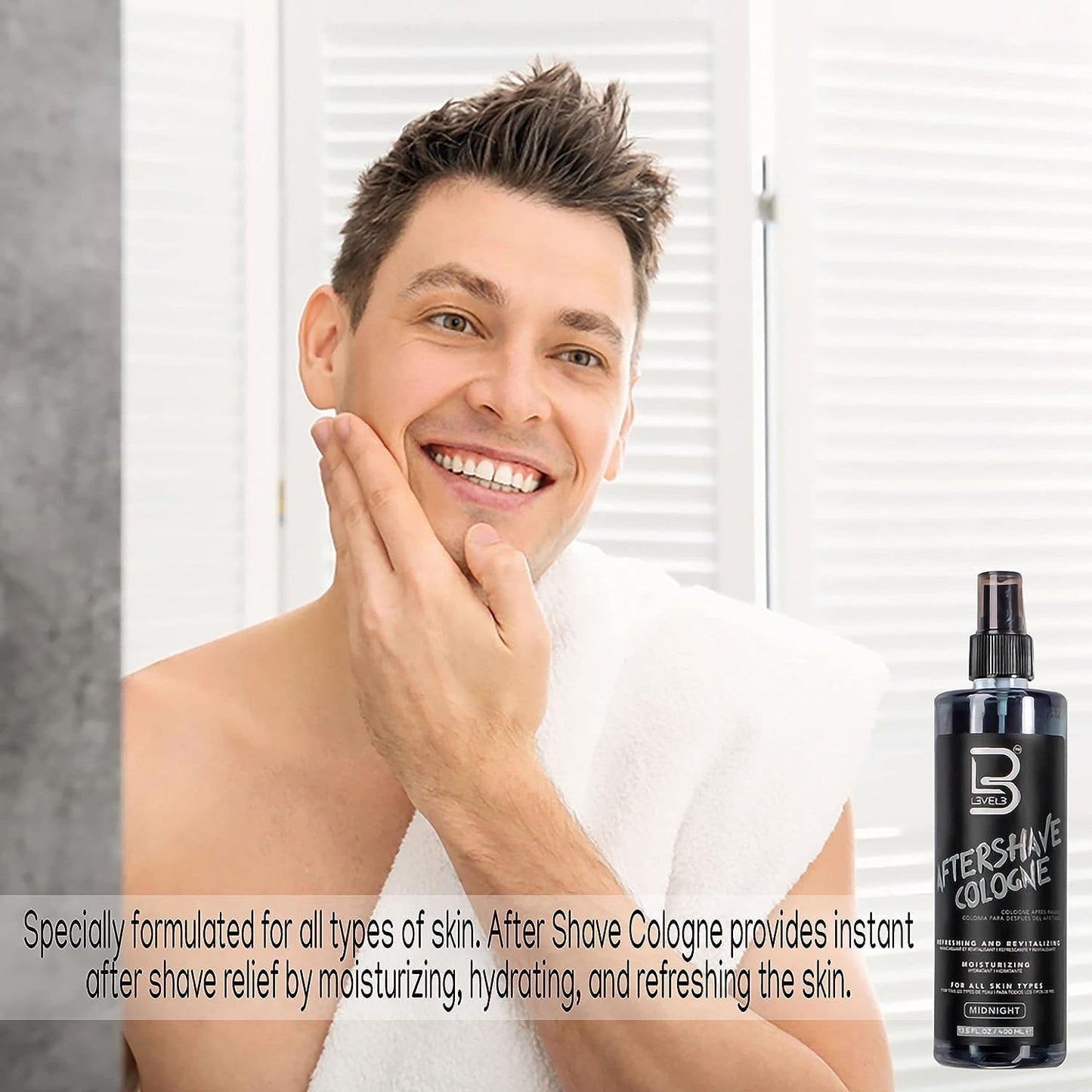 L3 Level 3 After Shave Spray Cologne - Softens Skin - Refreshes and Relieves Face and Skin - Moisturizing Formula Level Three After Shaving (Fresh - Small) 3.38 floz/100 ml