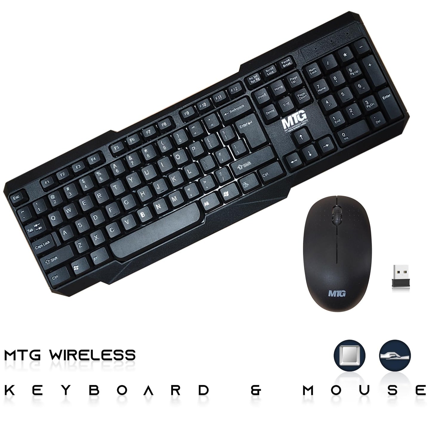 MTG 24" Curved Monitor Full HD 1080P Frameless Screen, HDMI DP USB Audio, Low Motion Blur, VESA Mount, Wireless Keyboard Mouse Combo, Computer Monitor for Gaming, Home and Office