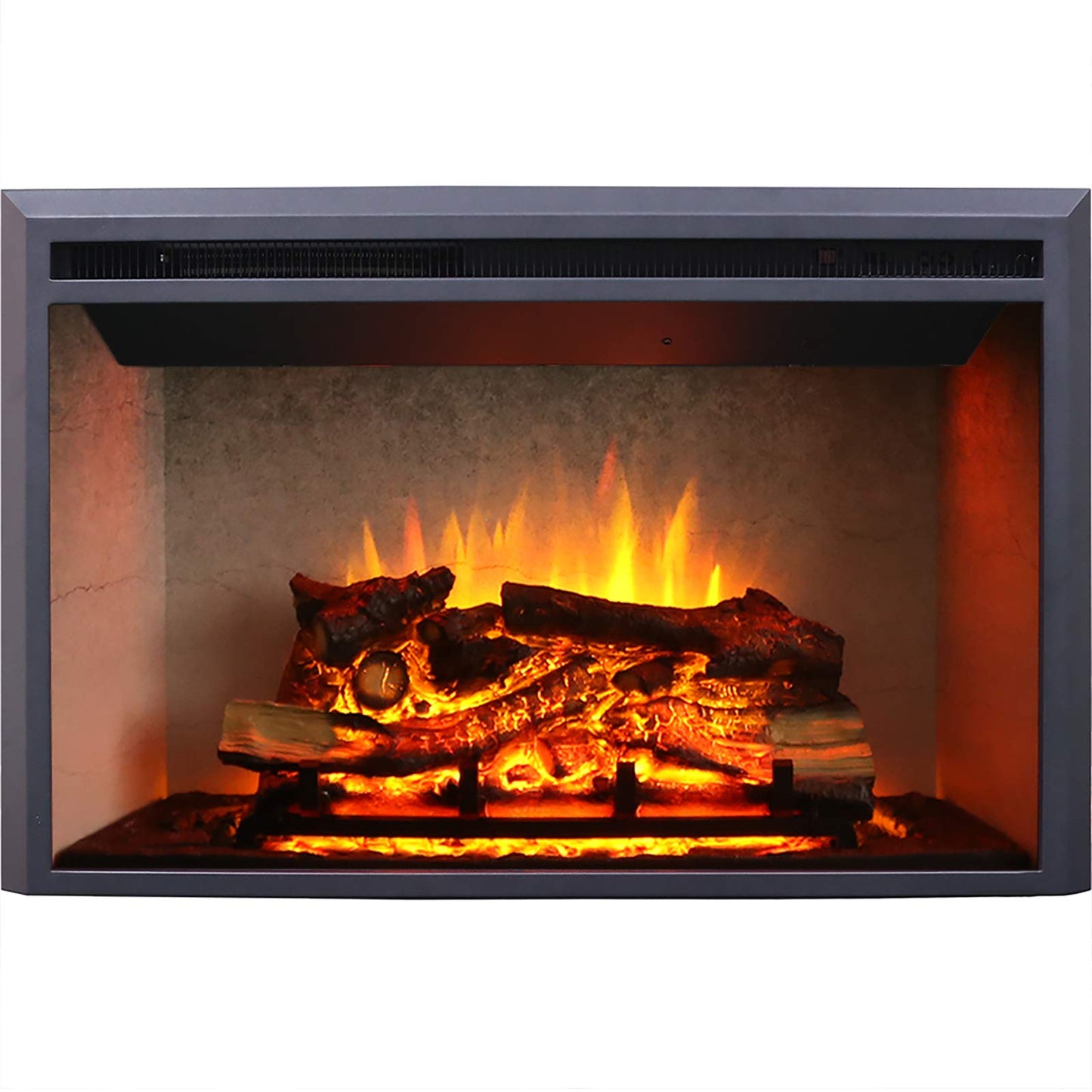 Richflame 33 Inches, 21 Inches High, Edward Electric Fireplace Insert With Weathered Concrete Interior, Fire Crackling Sound, Re