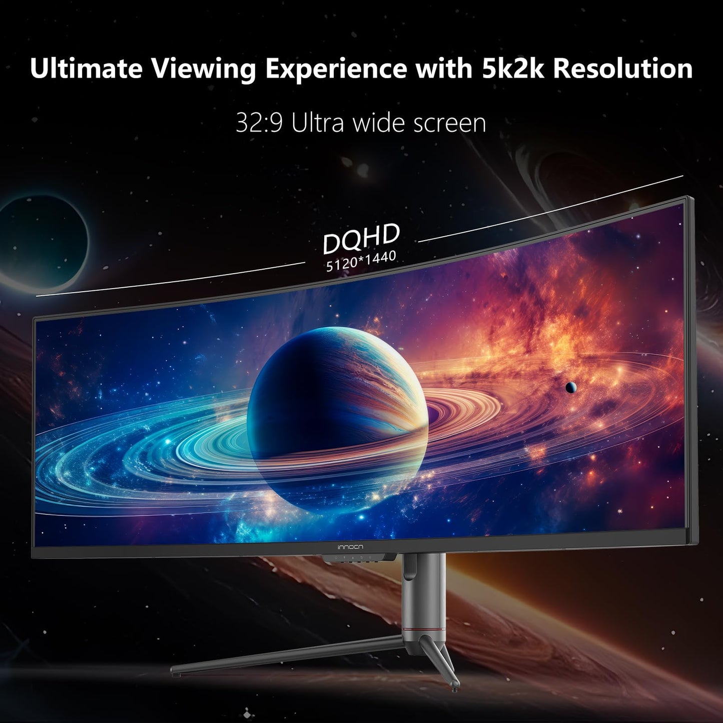 INNOCN 49" 5K2K 5120 x 1440P 240Hz Curved Ultrawide Gaming PC Monitor, R1800, 99% sRGB, HDR400, USB Type C, DisplayPort, HDMI, Built-in Speakers, Height/Tilt Adjustable - 49C1S
