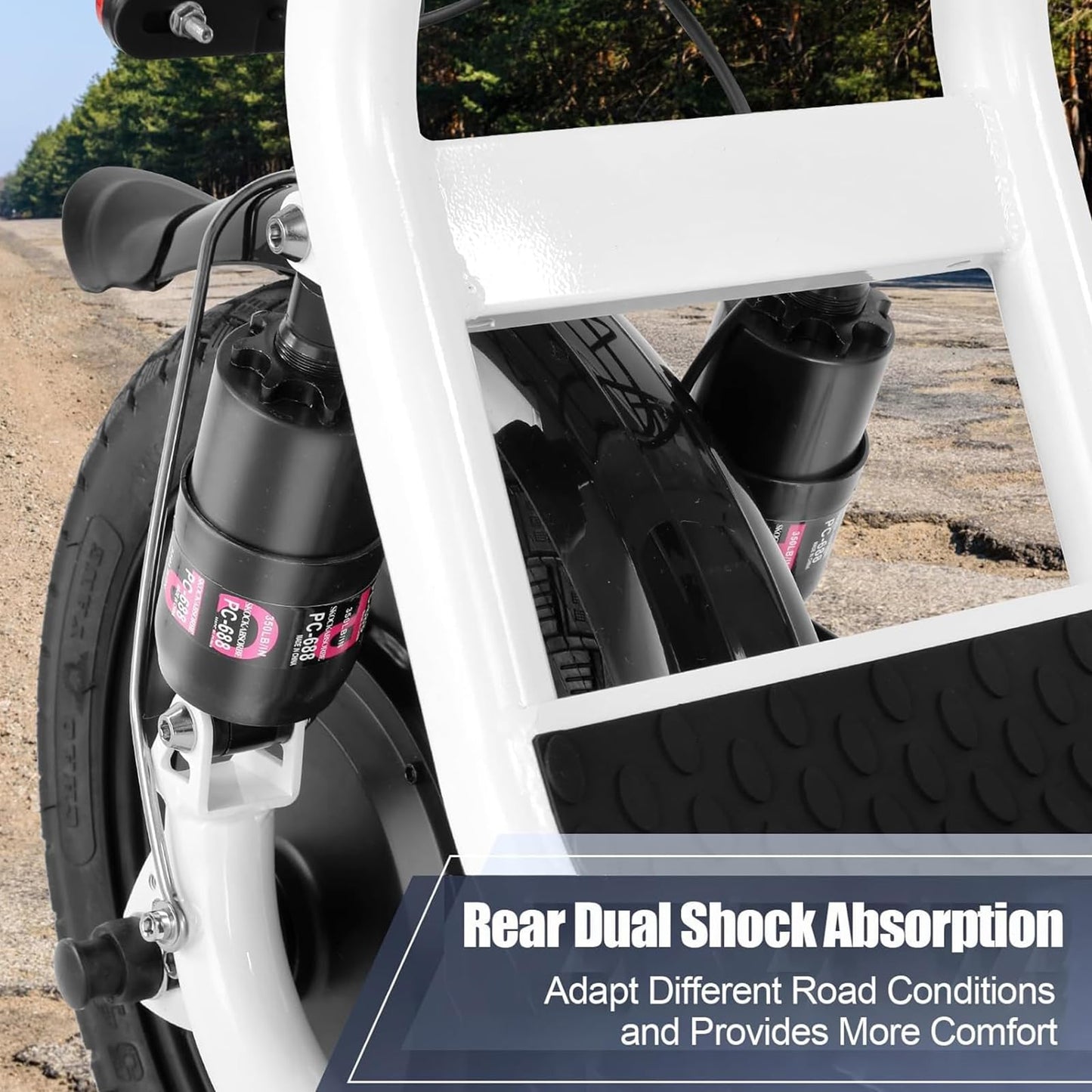 Caroma Peak 1200W Electric Scooter with Seat, 14" Fat Tire, 500Wh Battery, 30 Miles Range, 20MPH Top Speed, Foldable Electric Scooters for Adults, Shock Absorbing Electric Bike for Commuting