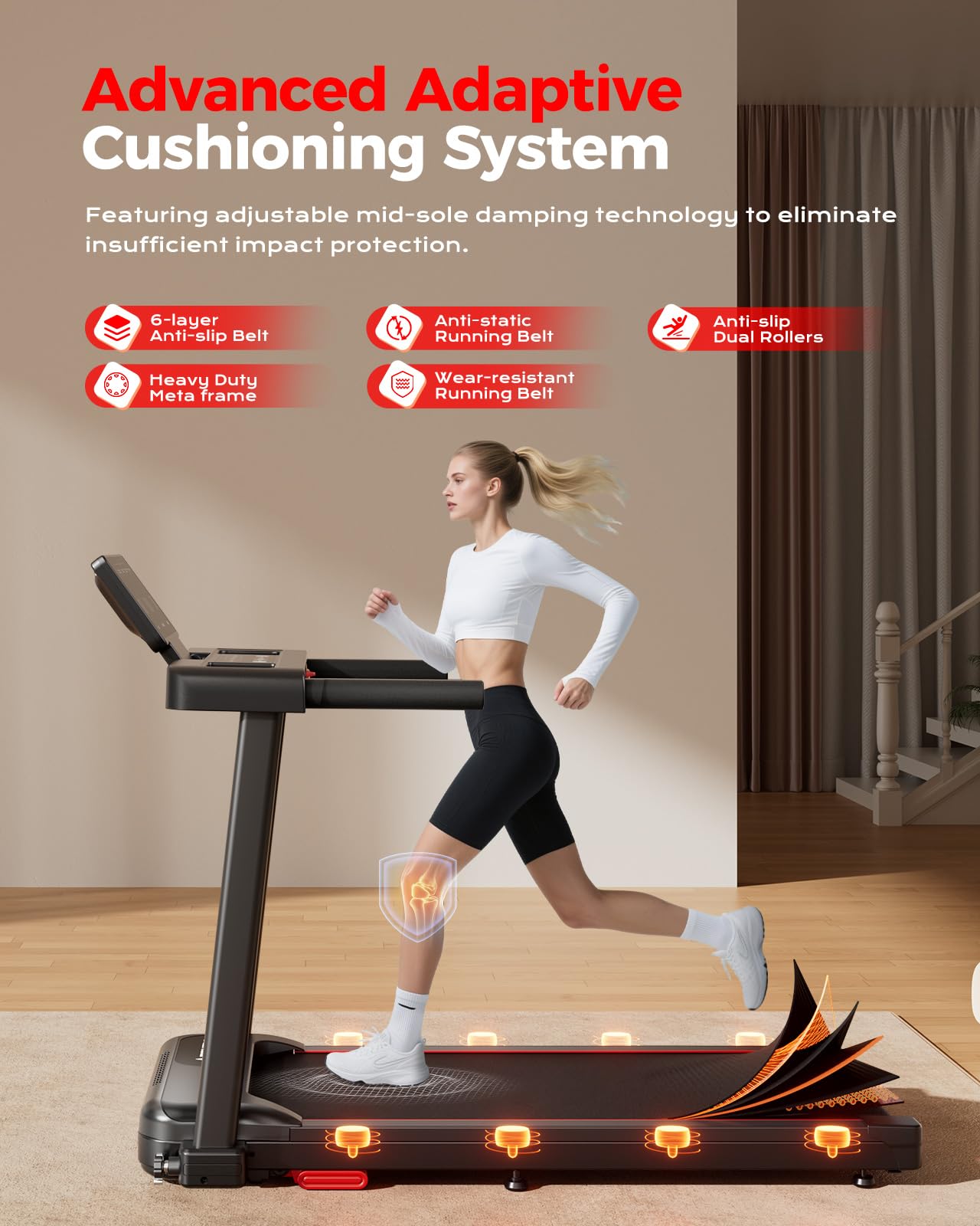 Abonow Foldable Treadmill for Home Small with Incline - 3.0HP Quiet Walking Pad Treadmill with Handles, 300LBS Capacity, Home Office 3-in-1 Portable Treadmills for Running Jogging Walking