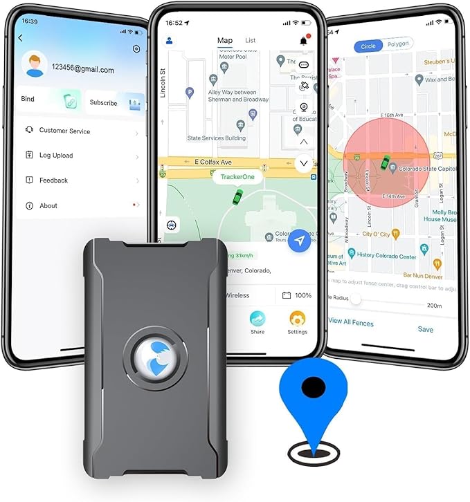 GPS Tracker for Vehicles Cars Long Battery Life to 90 Days, Strong Magnet, Unlimited Range, Geo-Fence, 4G Real Time Car Tr...