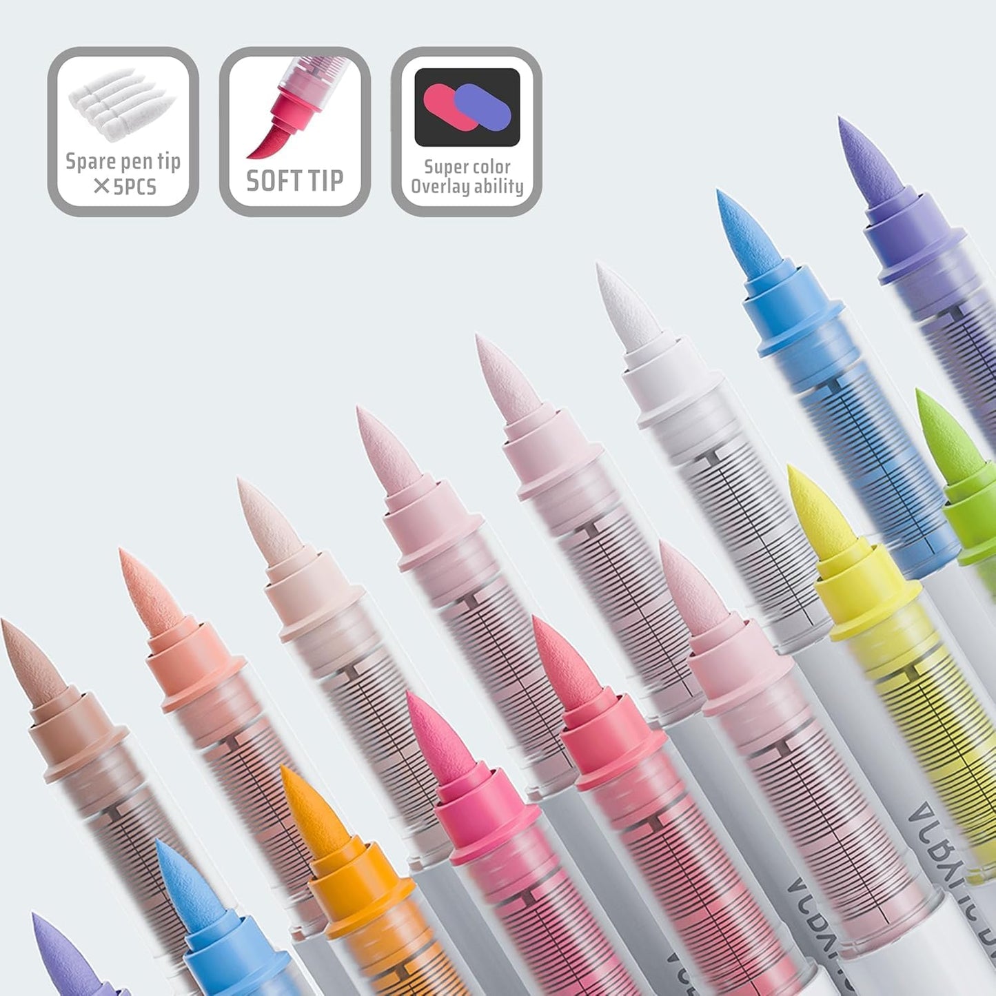 192 Color Acrylic Paint Markers Set – Brush Tips, Quick Dry Permanent Markers for Rock, Egg, Wood, Fabric, Glass, DIY Crafts, Waterproof Fabric Paint Marker for Adult Coloring Books No Bleeding