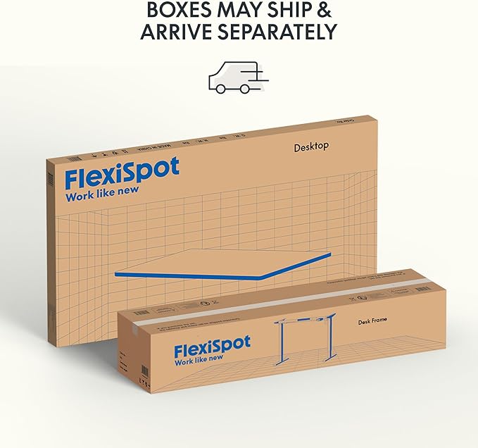 FLEXISPOT EN1 One-Piece Standing Desk with 1-Inch Thick Seamless Desktop, 48"x30" Electric Height Adjustable Desk for Home Office, Multi-Monitor Setups & Easy Assembly, White Wood Grain