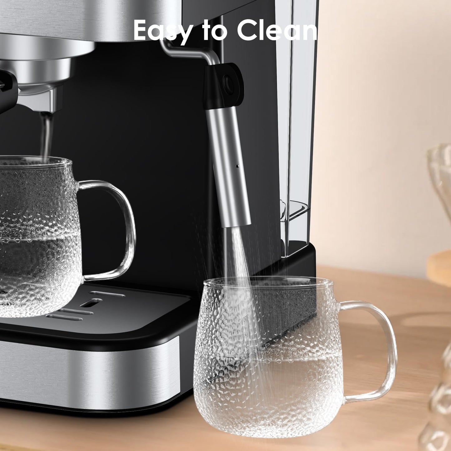 Geek Chef Espresso Machine, 20 Bar Espresso and Cappuccino Coffee Maker, Quick Heating Automatic, Latte & Cappuccino Creator, for Home, for Gift to Family, Friends, Coffee Shops