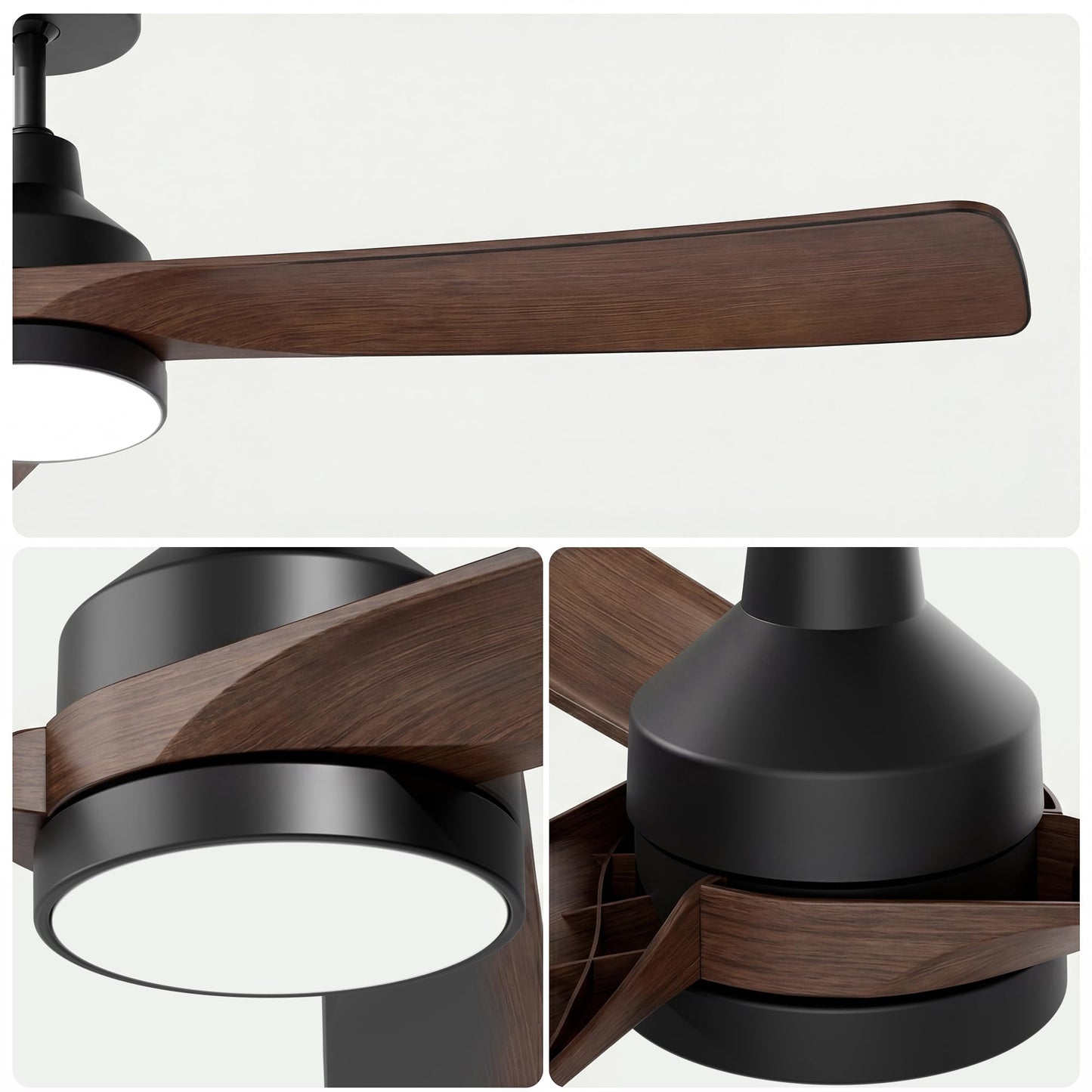 GREENEVER 52" Ceiling Fan with Light & Remote Control, Quiet DC Motor Reversible, 3CCT Dimmable LED Light with Memory, Modern Ceiling Fans for Bedroom Living Room Dining, by GRANDJOY