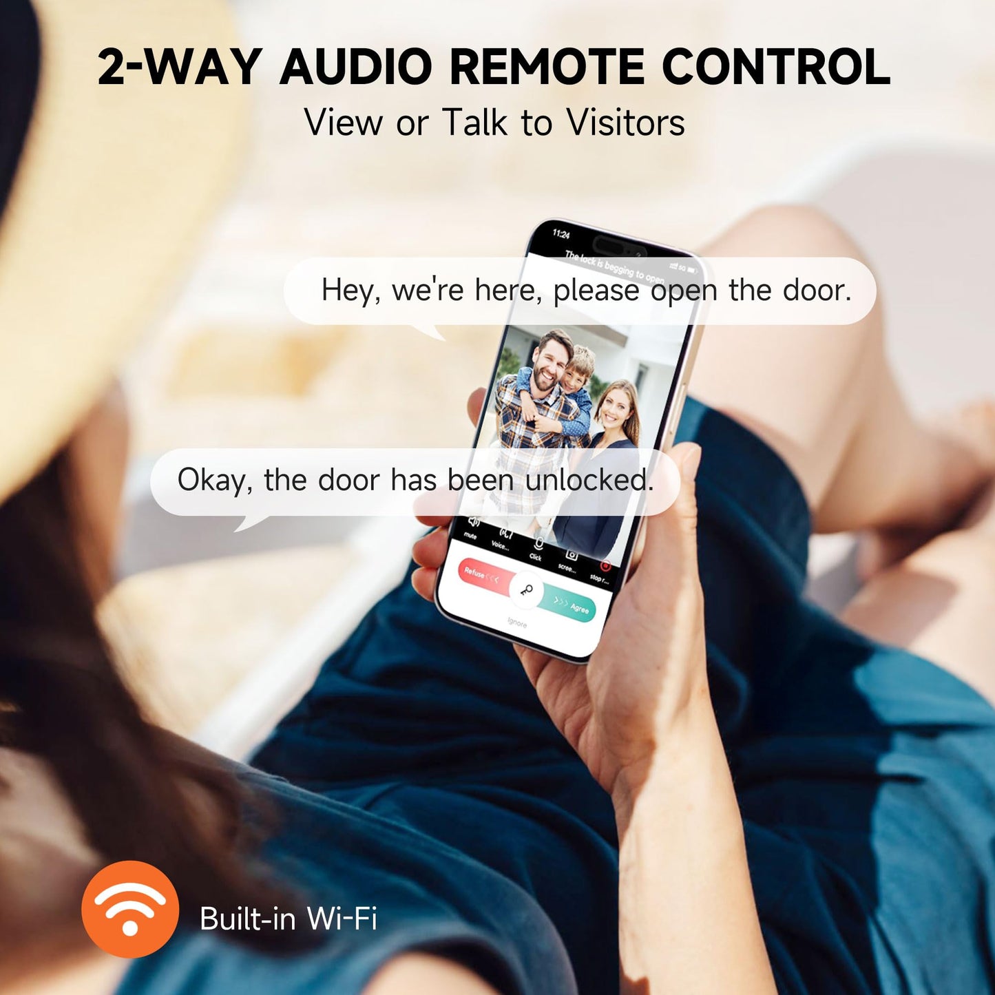 YHV Keyless Entry Door Lock with Camera Fingerprint Smart Door Lock with App Remote Control, Wi-Fi Connected Electronic Keypad Code Deadbolt Auto Unlock for Front Door