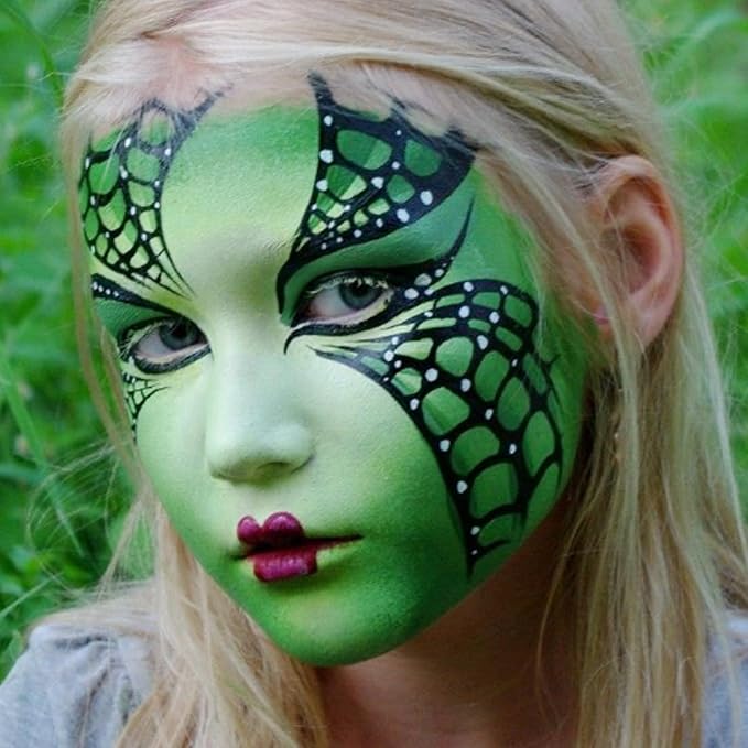 Mysense Amazon Green Face Body Paint,Halloween Elphaba Witch Gamora Costume Makeup,St Patricks Day Outfit Accessories,Water Based Washable Cream Body Paint for Adults and Children,0.6oz