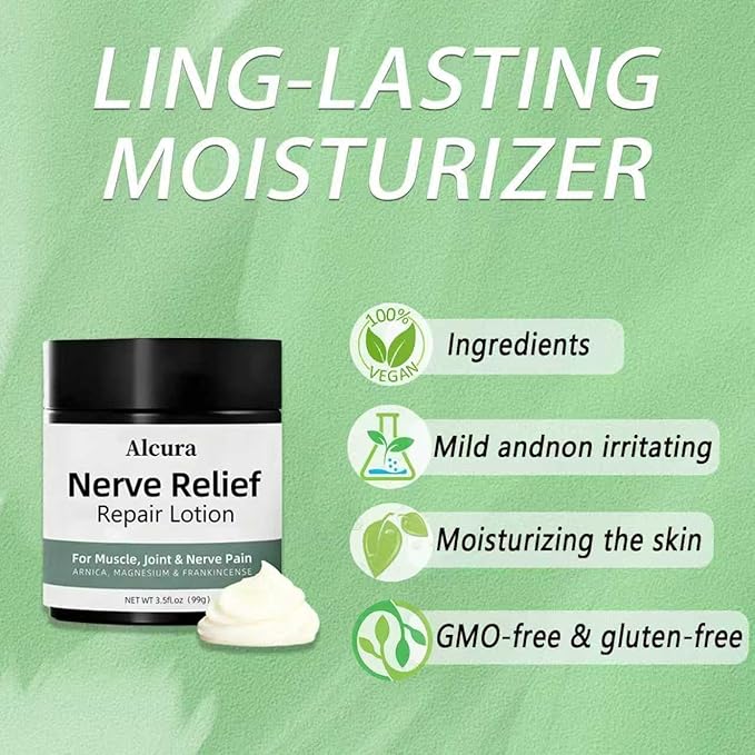 Nerve Cream, Nerve Cream with Calendula, Magnesium, Daily Nourishment for Health, suitable for use on body parts - 3.5FLOZ