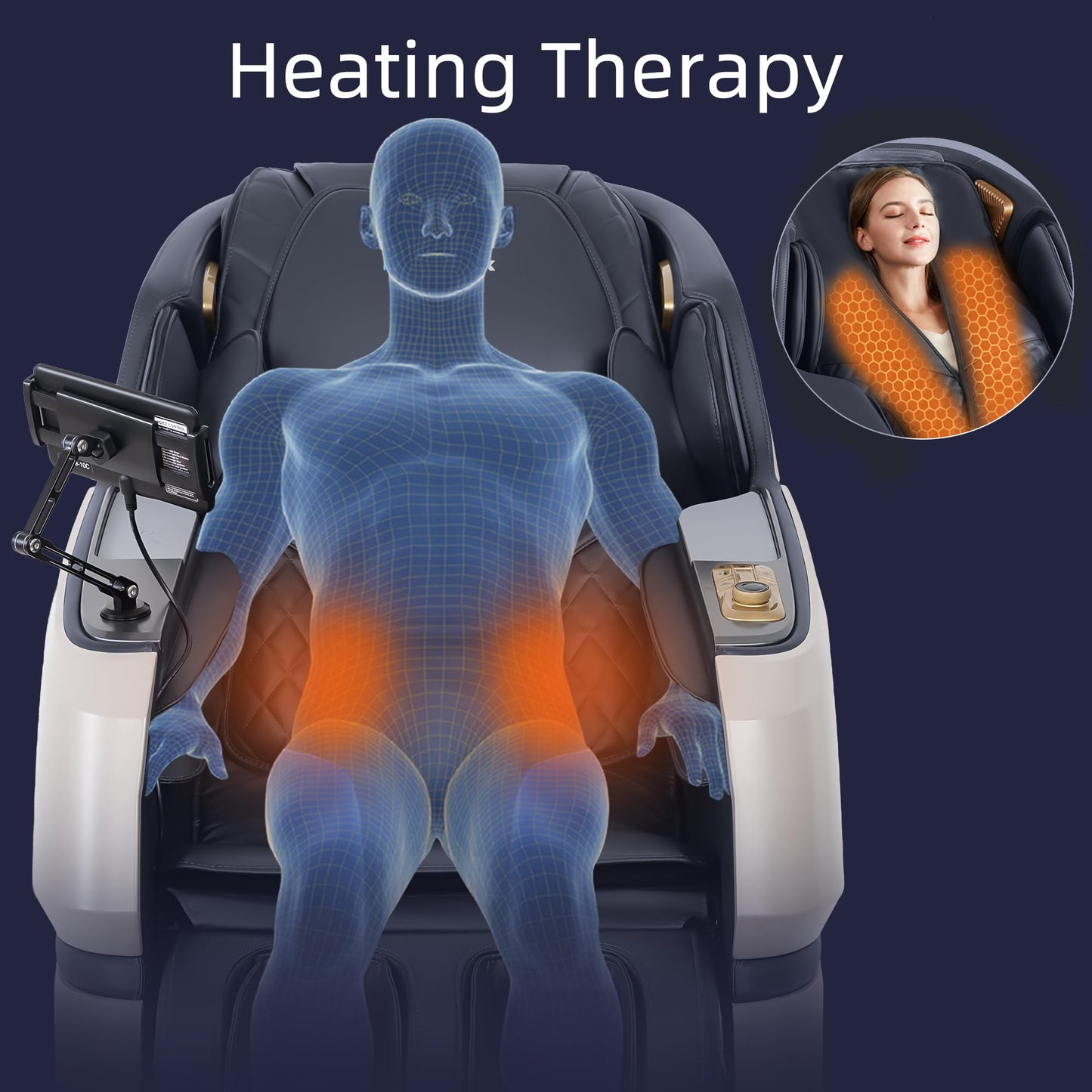 MassaMAX 4D Massage Chair for Smart Comfort, Full Body Recliner with Deep Yoga Stretch, Touchscreen & AI Voice Control, 55" SL-Track, Body Scan, 165°Zero Gravity, Auto Footrest Extension, and Heating