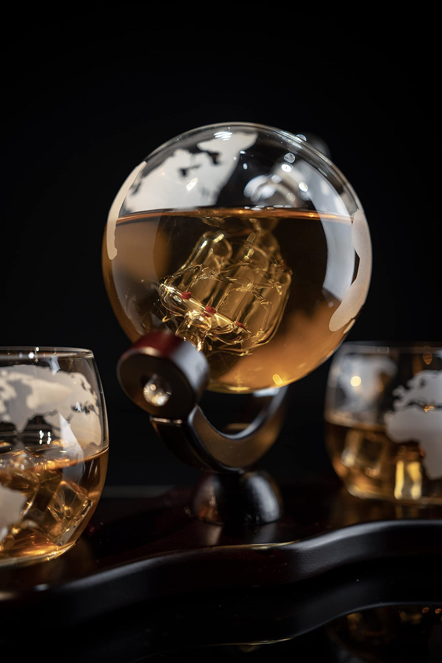 Gifts for Men Dad, Whiskey Decanter Globe Set with Ball & Glasses, Anniversary Birthday Gifts for Him Husband Boyfriend Brother, Unique Valentine Day Gifts for Bourbon Scotch Liquor Vodka, Cool Stuff