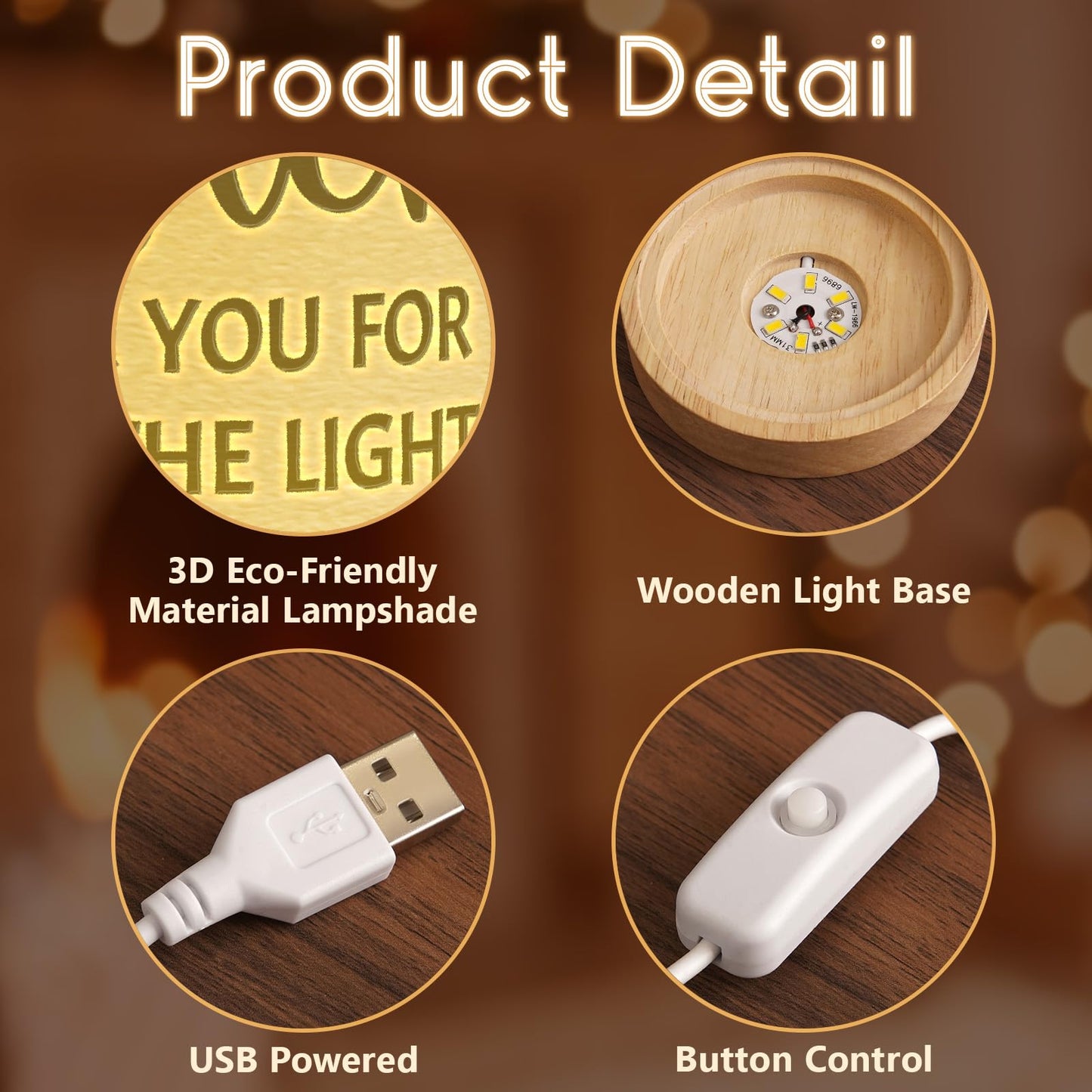 Afterprints Sister Gifts from Sisters, Unique 3D Printed Night Light, Sister Birthday Gifts, Presents for Sisters on Wedding, Graduation, Christmas, Table Lamp with Wooden Base