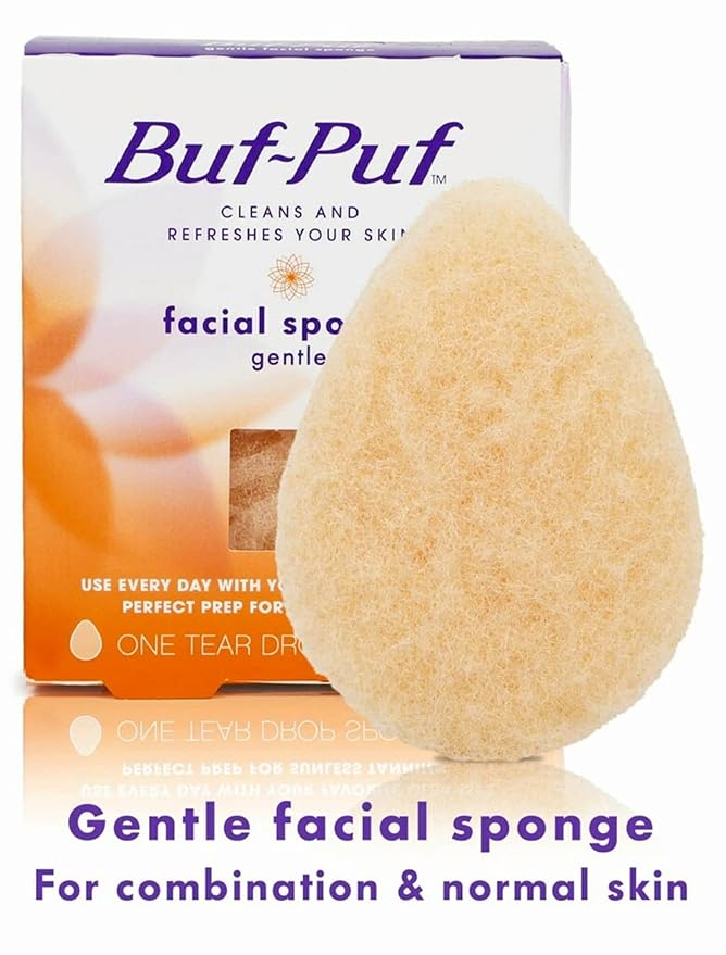 Buf-Puf Gentle Facial Sponge, Dermatologist Developed, Removes Deep Down Dirt & Makeup That Causes Breakouts and Blackheads, Reusable, Exfoliating, 6 Count