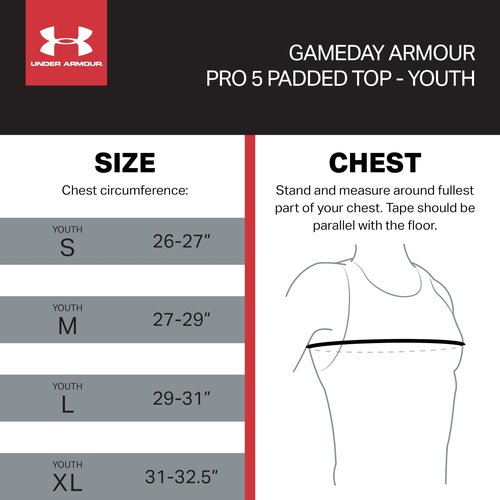Under Armour Gameday Pro 5-Pad Top, Youth Padded Compression Shirt Football