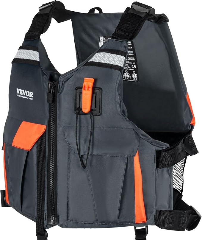 VEVOR Life Vest for Watersports (PFD), Life Jacket with Waterproof Nylon & 80N Buoyancy, Life Vest/Jacket for Any Water Ac...