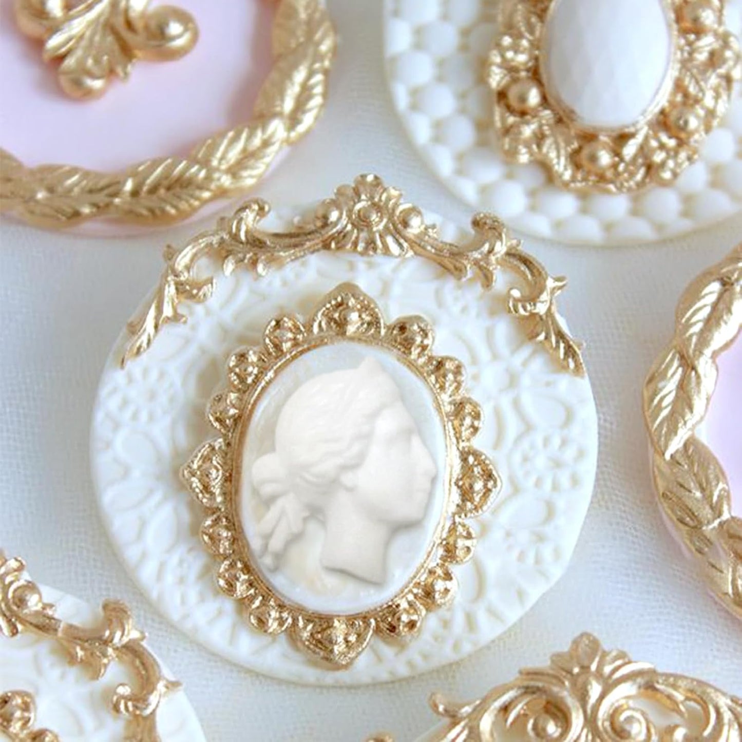Art Molds for Polyclay Air Dry Clay Plaster Epoxy Resin Fondant Cake Decor 3 Border Trimmings