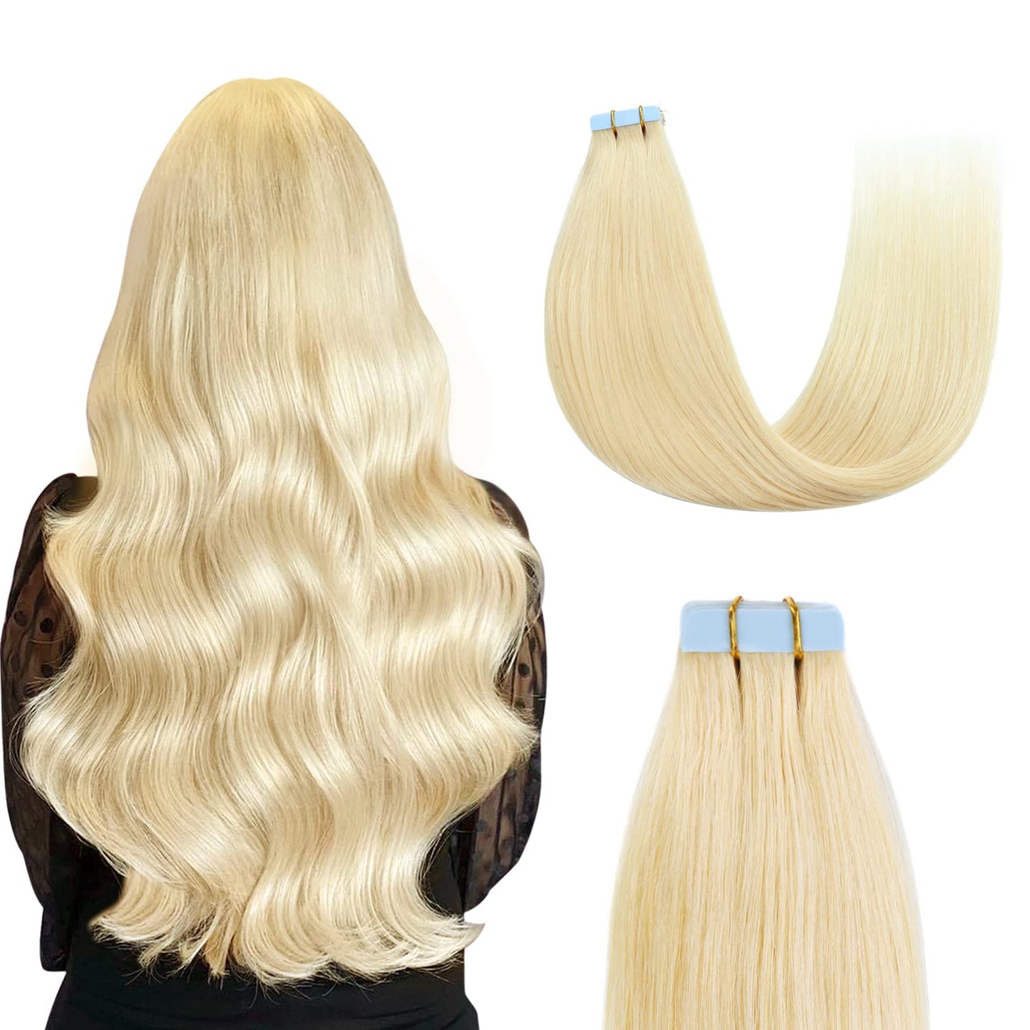 Sunya Hair Extensions Tape in Human Hair 14 inches Silky Straight Remy Human Hair Seamless Skin Weft Hair Extensions Tape in Hum